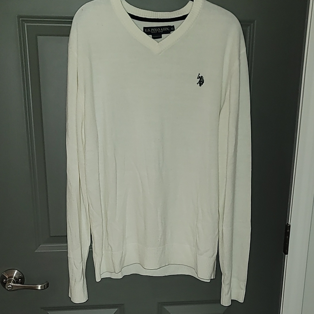 U.S. Polo Assn. Men's V-Neck Sweater - Cream